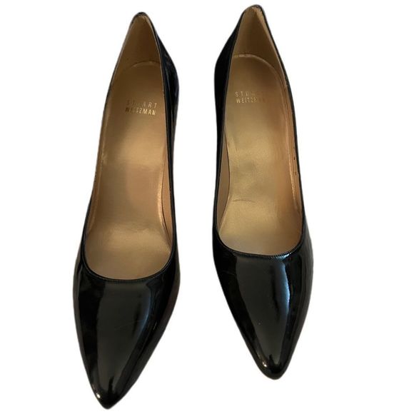 NWT $450* Stuart Weitzman | Power | Black Patent Leather | Heels | Size 9.5 - Picture 7 of 11